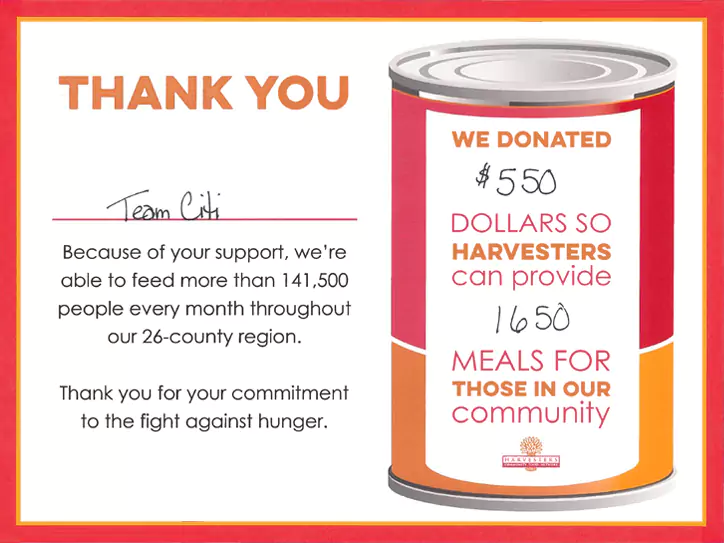 Harvesters Community Food Donation Drive