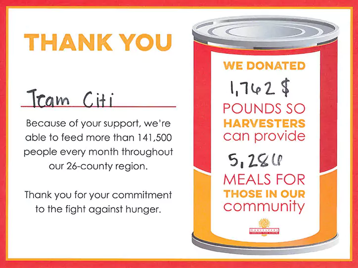 Harvesters Community Food Donation Drive